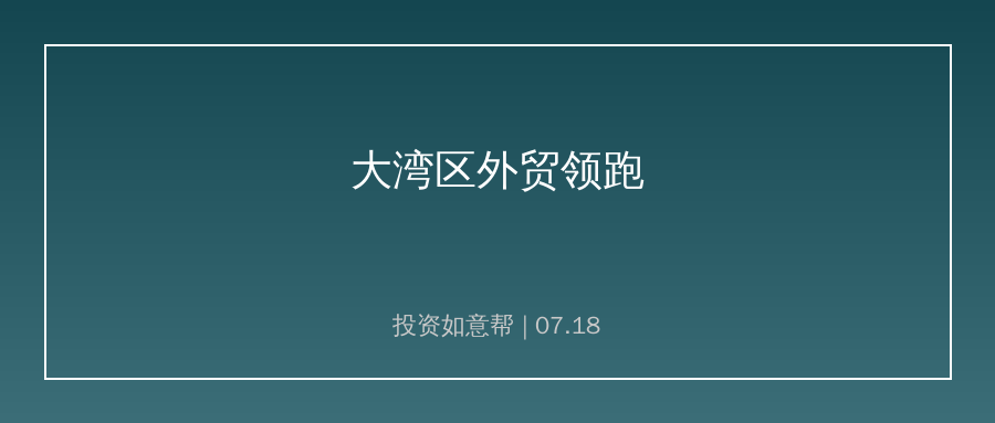 上半年大湾区进出口5.3万亿，增速大幅领跑全国